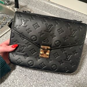 Louis Vuitton Black Embossed Crossbody Bag